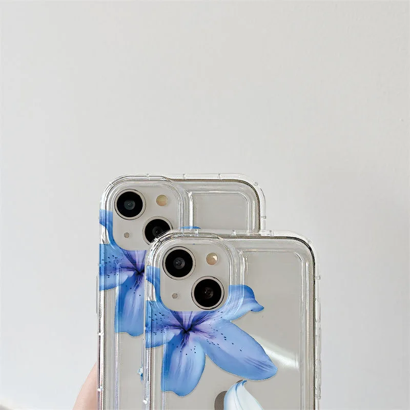 Фото Мягкий силиконовый чехол для iPhone 16 Fundas iPhone 17 Air 16 Pro Max 15 14 Plus 13 12 11 X XS XR 7 8 SE Capas TPU Flower Clear Cover №4