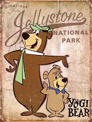 Металлический жестяной знак Декор железная живопись gellystone национальный парк йоги медведь ферма винтажная арт-деко