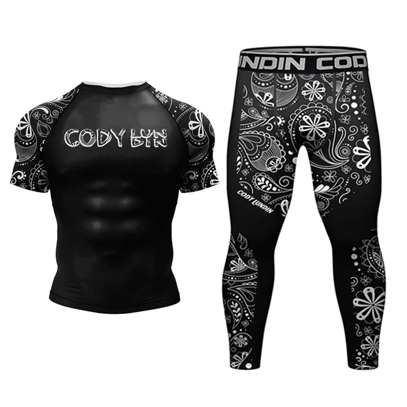 Фото Kaus MMA, Муай Тай, набор для фитнеса, pakaian, Bjj Rashguard, для игр в спортзале №4