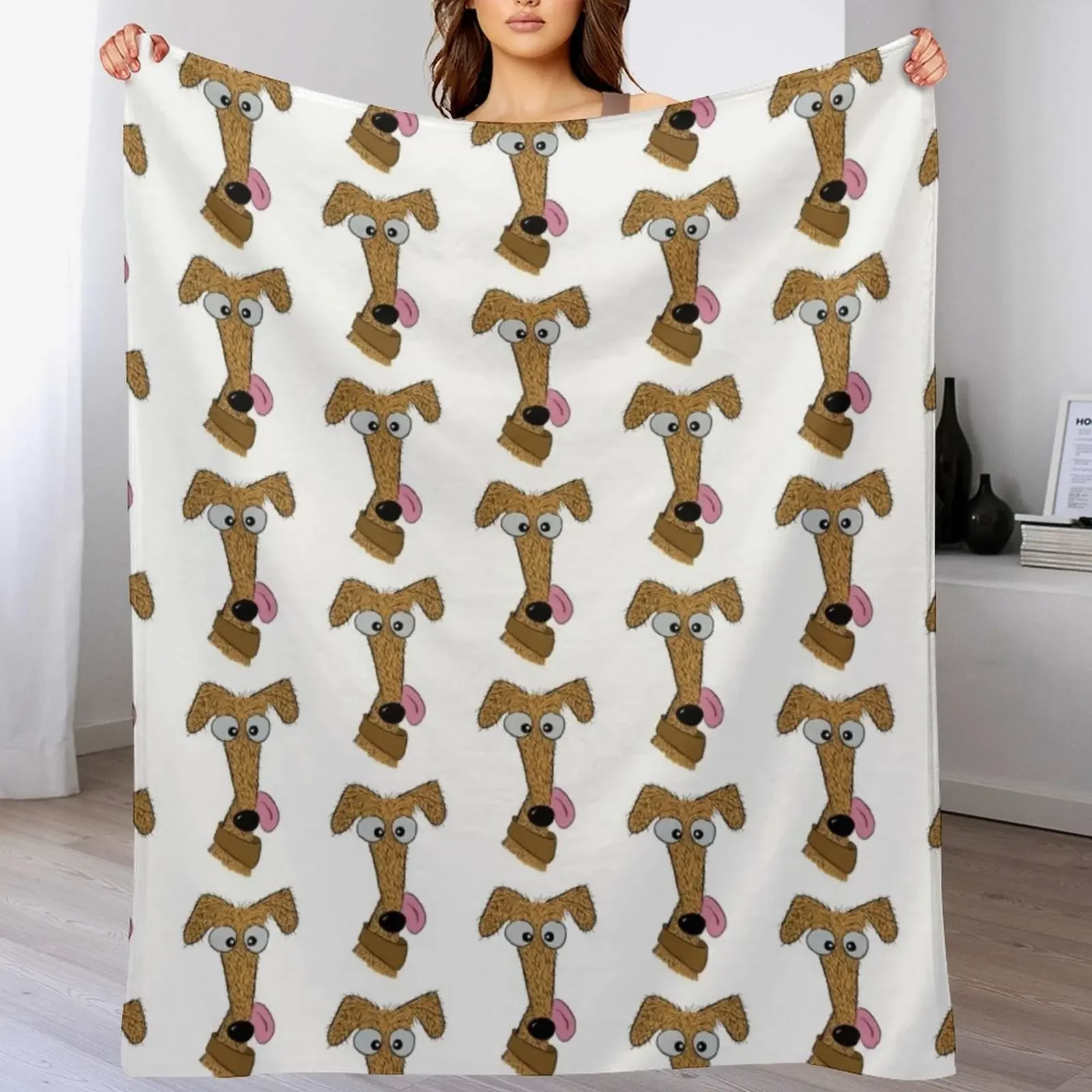 Плед Scruffy с грубым покрытием Fawn, Tan, Brown Lurcher, мягкое плюшевое плед, летние гигантские диванные одеяла в стиле аниме