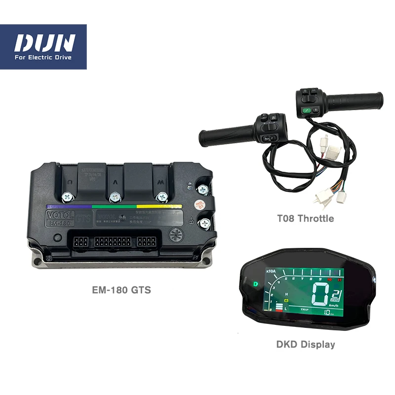 DUN/VOTOL EM-180 GTS 72 в 160A DC Peak 250A контроллер с экраном DKD и дроссельной заслонкой T08 для среднего привода QS или двигателя QS Hub
