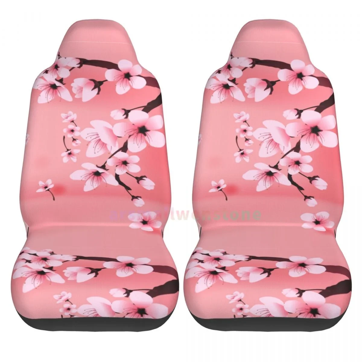 Фото Funda asiento lantero coche, cubierta protectora antiincrustante, accesorios bonitos, 2 пилоза, рамка Sakura japonesa №2