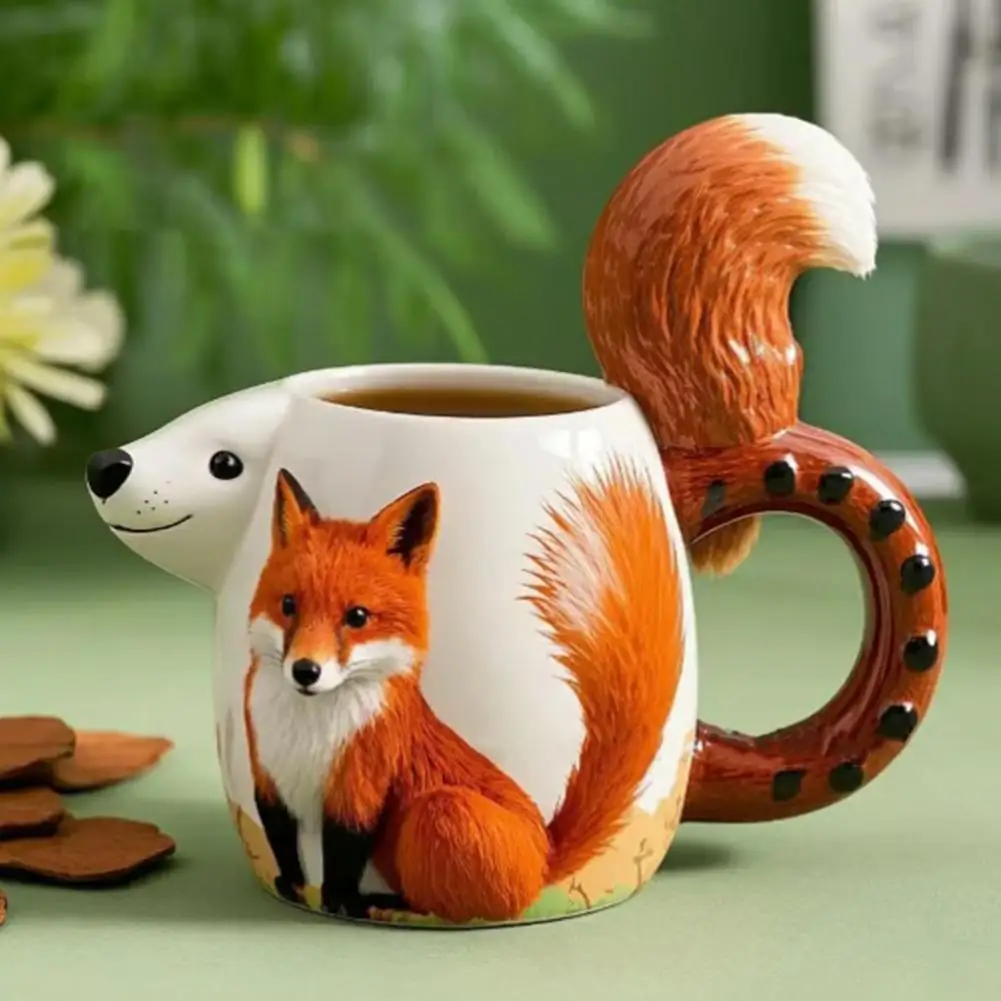 Причудливая кружка с белкой, 3d милая лиса, белка, набор кофейных кружек, чайные чашки с животными для друзей, детей, ручная работа, день рождения для женщин