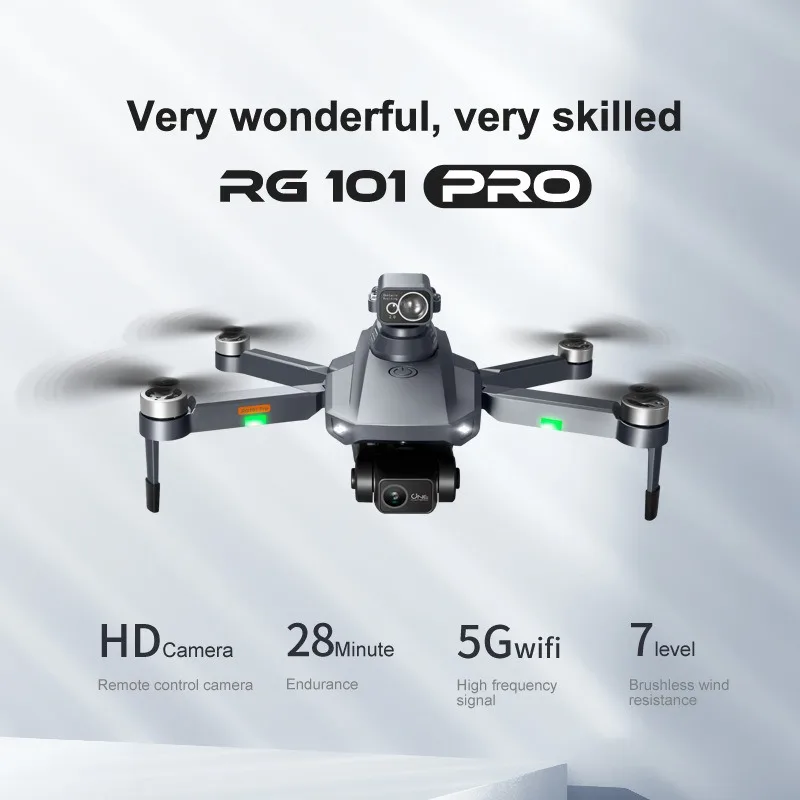 Фото RG101 Pro Дрон GPS 4K HD Двойная камера Профессиональный с 2-осевым подвесом 5G WIFI Предотвращение препятствий Бесщеточный радиоуправляемый квадрокоптер Дроны №5