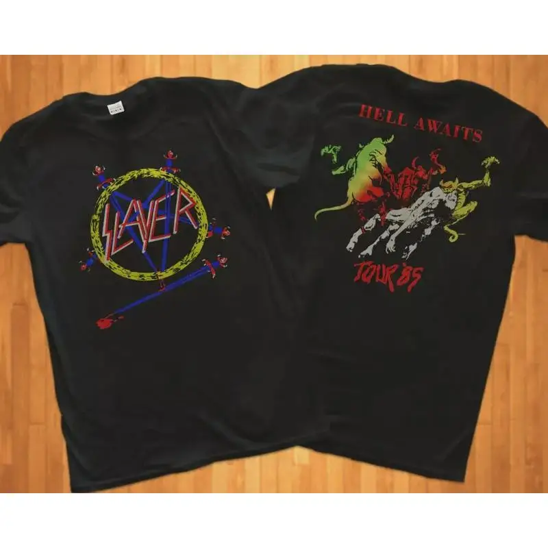 Винтажная футболка METAL ROCK SLAYER BAND TOUR 1985 года, размер S 5XL