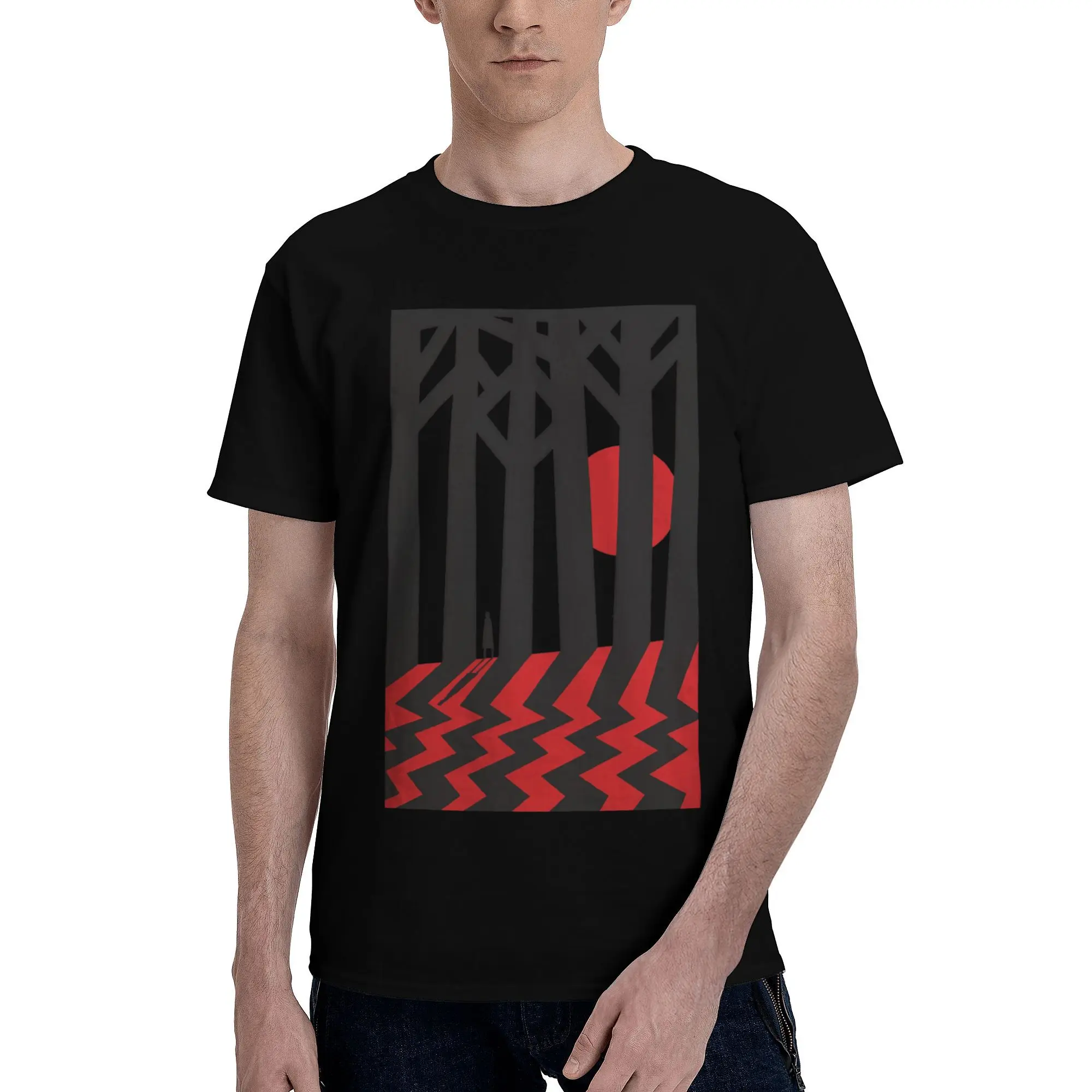 Oversized T Shirt Twin Peaks Cotton T-Shirts Retro Logo Novelty Tee Shirt for Men Summer Y2K Classic Tees