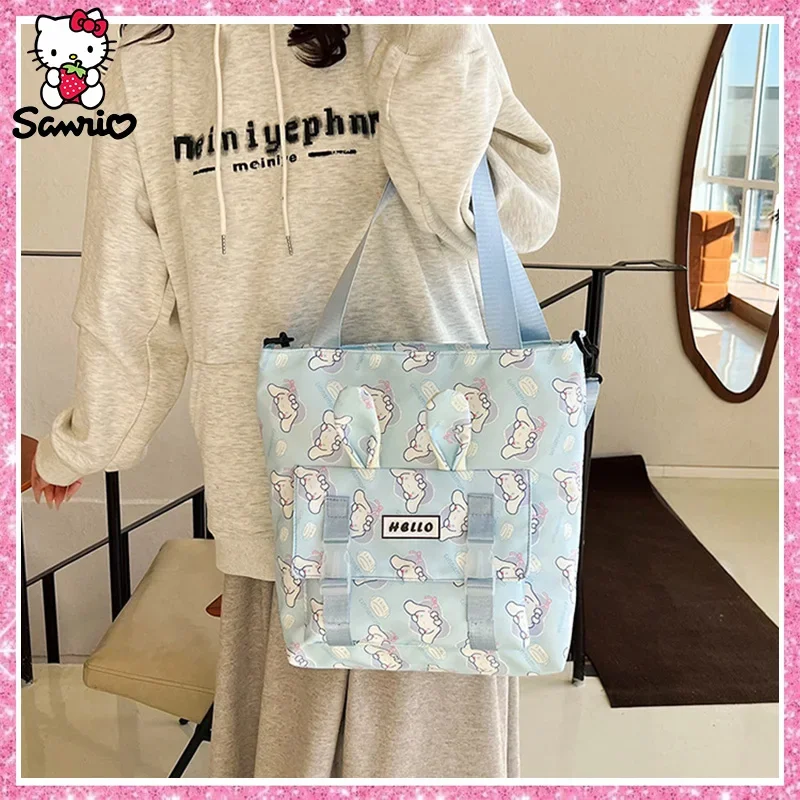 Фото Сумка через плечо Sanrio Cinnamoroll, сумка через плечо Kuromi, косметичка My Melody, школьная сумка для хранения Hello Kitty Pochacco, рюкзак для девочек №3