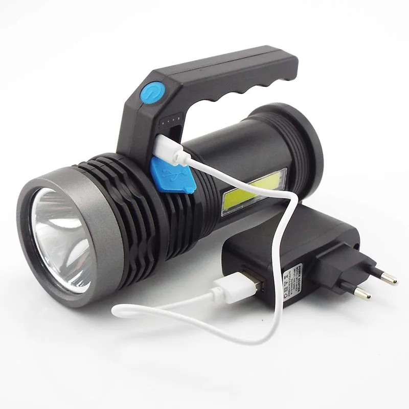 Мощная светодиодная вспышка, портативный ручной фонарик, портативный USB-аккумулятор, фонарики, зажигалка, прожектор, прожектор для охоты Портативное освещение