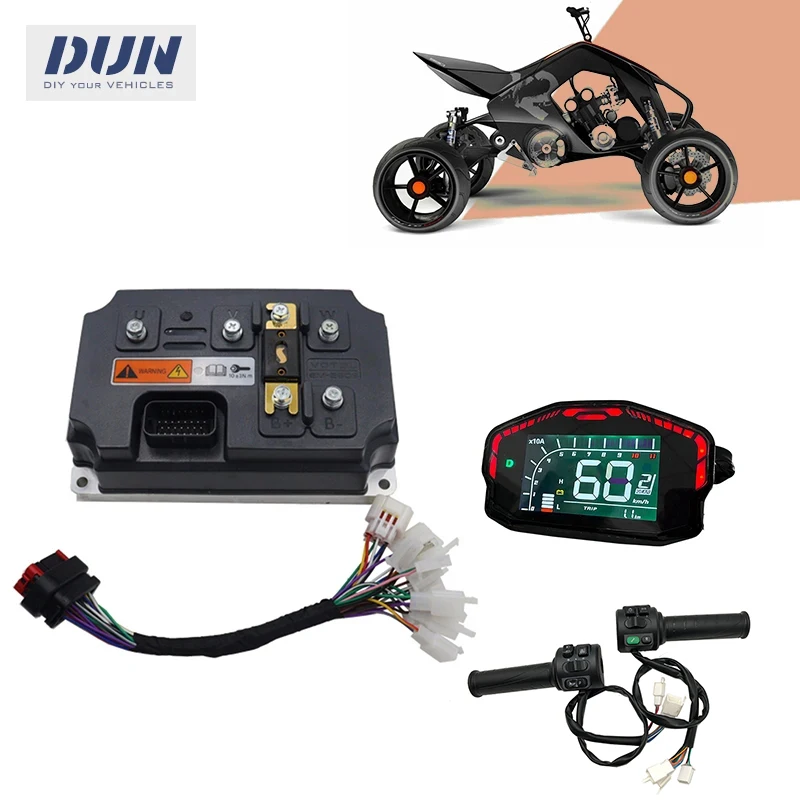 Контроллер BLDC VOTOL EM260S 260A Boost 300A 6KW-8KW с экраном DKD и дроссельной заслонкой T08 для центрального двигателя