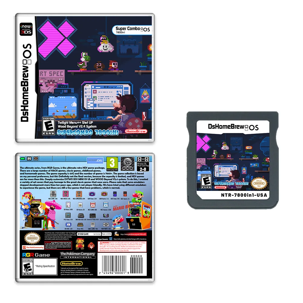 Фото 7800 в 1 картриджи NDS, игровые карты, интеграция мульти-симуляторов, мини-ядро, 2D экшн-приключения, игра, коллекционная карточка, подарки №5