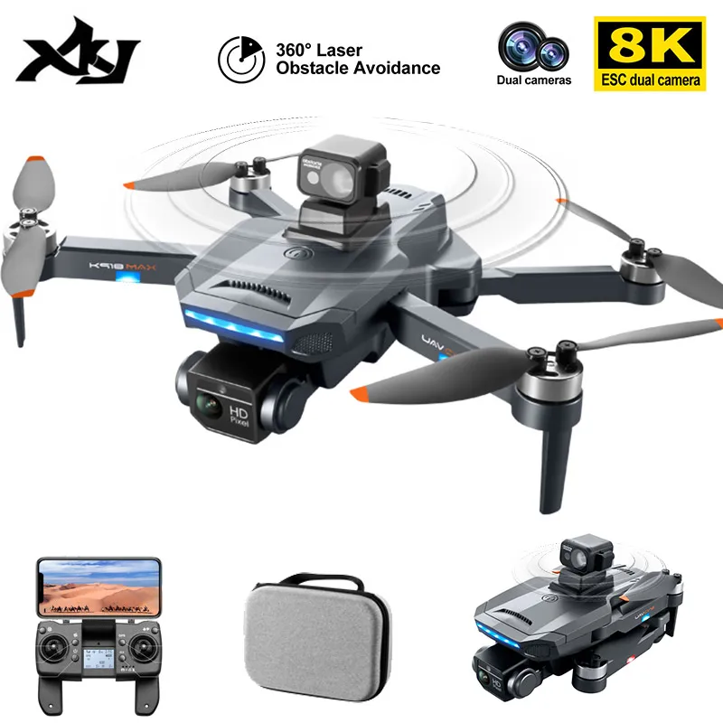 2022 XKJ K918 MAX GPS Дрон 4K Профессиональный препятствия 8K DualHD камера бесщеточный складной Квадрокоптер Радиоуправляемый расстояние 1200 м