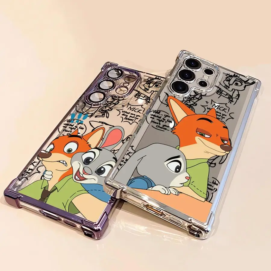Фото Мягкий чехол для телефона Disney Zootopia Judy Nick для Samsung Galaxy S21 Plus S23 S25 Edge S20 FE S22 Ultra S24 №3