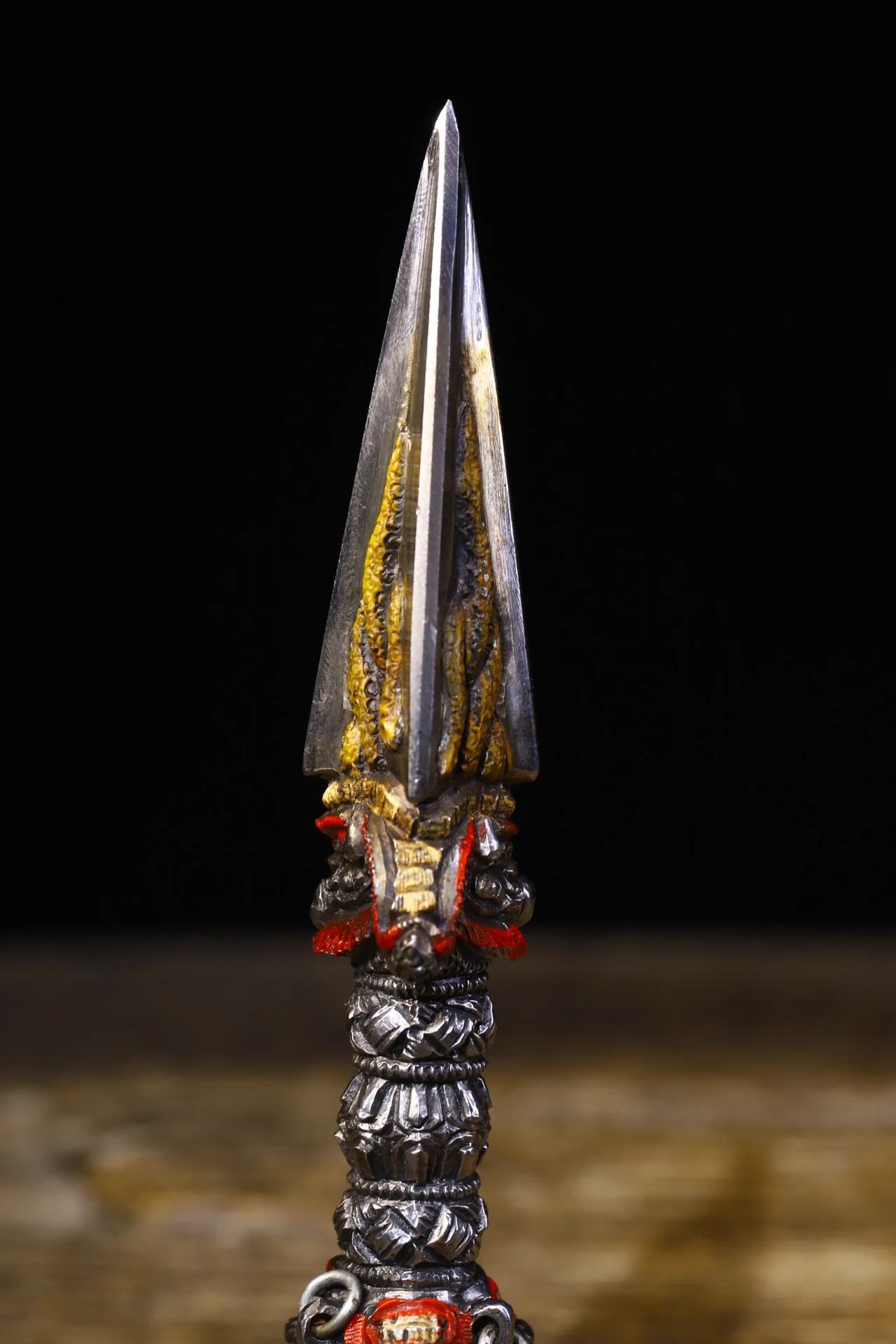 6-дюймовая народная коллекция Old Tiantie, окрашенная Hayagriva, голова черепа, ваджра, фурпа, амулет, Дхарма, зал поклонения, городской дом