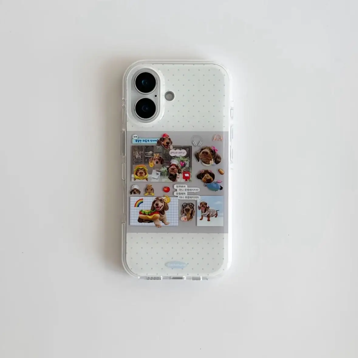 Корейский чехол для телефона INS Cute Wave Point Splicing Sausage Puppy Advenced для iPhone 17, 16, 15, 14, 12, 13, 11 Pro Max PLUS Y2K, задняя крышка (art.: 3920d1fc8fd7a) - 3920d1fc8fd7a