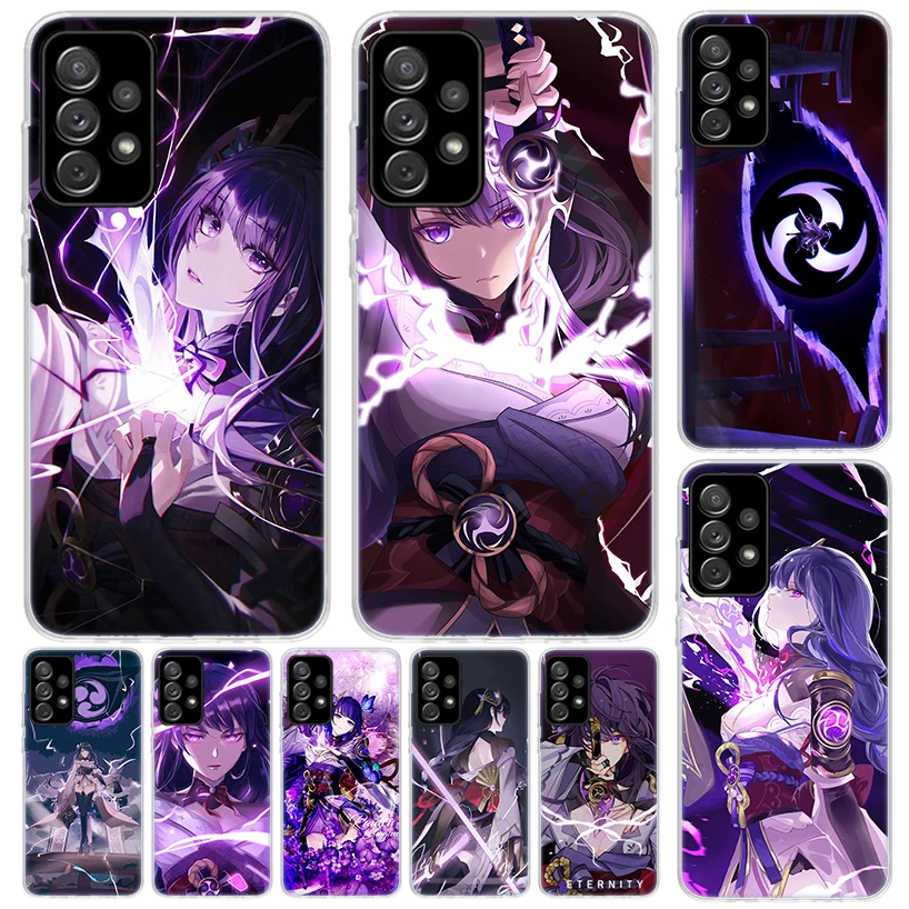 Ударопрочный чехол Raiden Shogun Genshin для Samsung Galaxy A54 A53 A52 A34 A33 A32 A24 A23 A22 A14 A13 A12 A04S A03S A02S, чехол