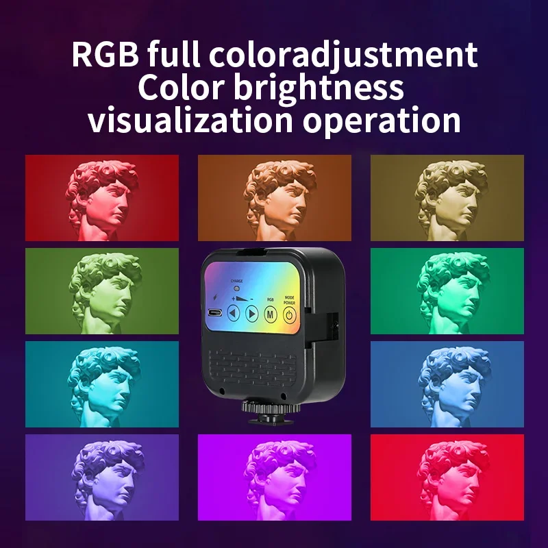 Фото RGB заполняющий свет, прямая трансляция, косметический свет, полноцветные светодиодные атмосферные фонари для всех мобильных телефонов, планшетов, ноутбуков и камер №4