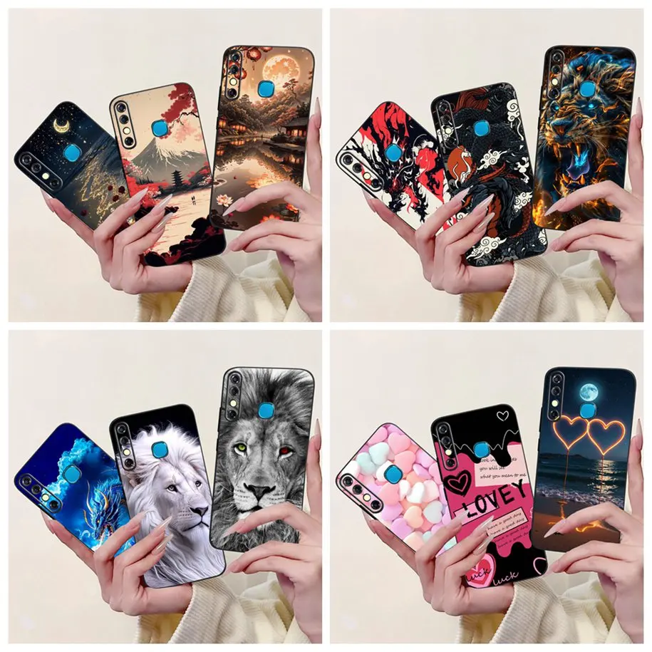 Чехол для Infinix Hot 8, X650C X650B X650D, модная окрашенная мягкая задняя крышка из ТПУ для Infinix Hot8, чехлы для телефонов Hot 8 Lite X650 Fundas