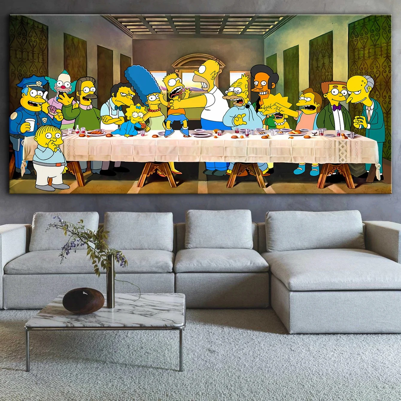 Фото Disney The Last Supper Simpsons поп-арт постер граффити настенная живопись на холсте абстрактный принт гостиная домашний декор подарок №2