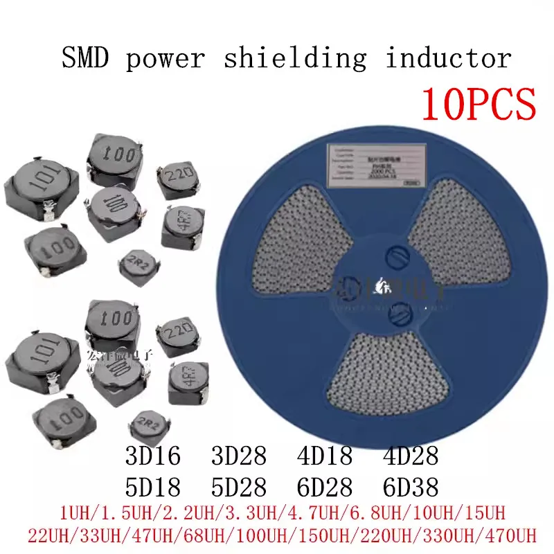 10 шт., CDRH3D28, внешняя мощность SMT, 1 мкГн/2, 2 мкГн/3, 3 мкГн/4, 7 мкГн/6,8 мкГн/10 мкГн/15 мкГн/22 мкГн/33 мкГн/47 мкГн