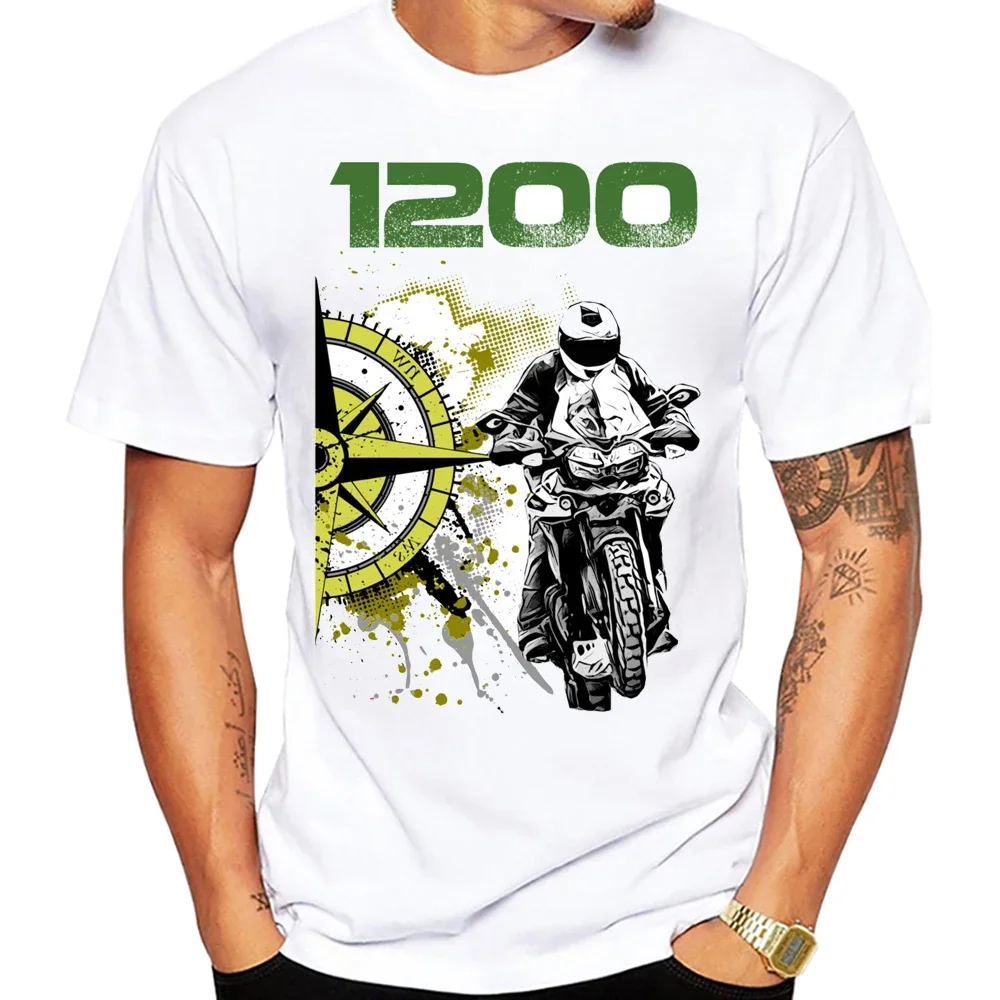Фото Футболка Tiger 1200 2023 Windrose Мужская классическая, Повседневная белая рубашка в стиле хип-хоп, с принтом тигра 800 900, для езды на мотоцикле №2