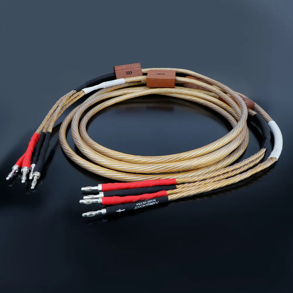 Пара Hifi Nordost ODIN Золотая вилка банан-банан, Biwire, кабель для электрического динамика, для усилителя, CD провод громкоговорителя, звуковая линия