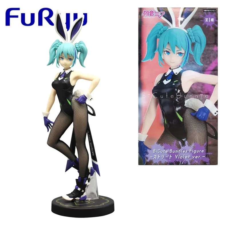 Furyu Original Bicute Bunnies Hatsune Miku Violet Ver. Аниме фигурки игрушки для мальчиков девочек дети подарки на день рождения