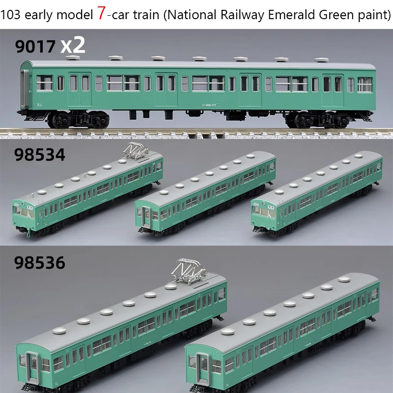 TOMIX N Scale 98534 103 Тип Электрический пассажирский автомобиль Национальная железная дорога Изумрудно-зеленая краска 7-секционная модель поезда Игрушка в подарок