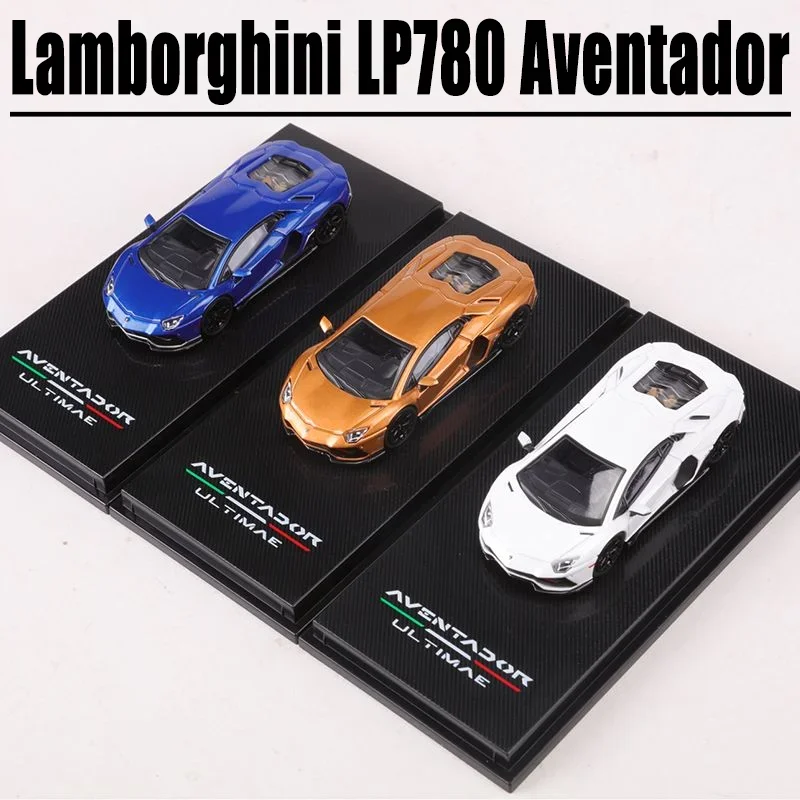 Вентиляторы хобби 1/64 Lamborghini LP780 Aventador, игрушка из сплава, литая под давлением металлическая модель, подарок