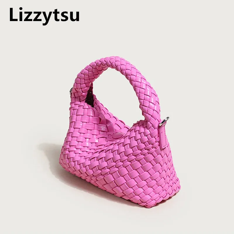 Сумка-тоут Lizzytsu из искусственной кожи, женская, однотонная, в ретро-стиле, розовая, элегантная