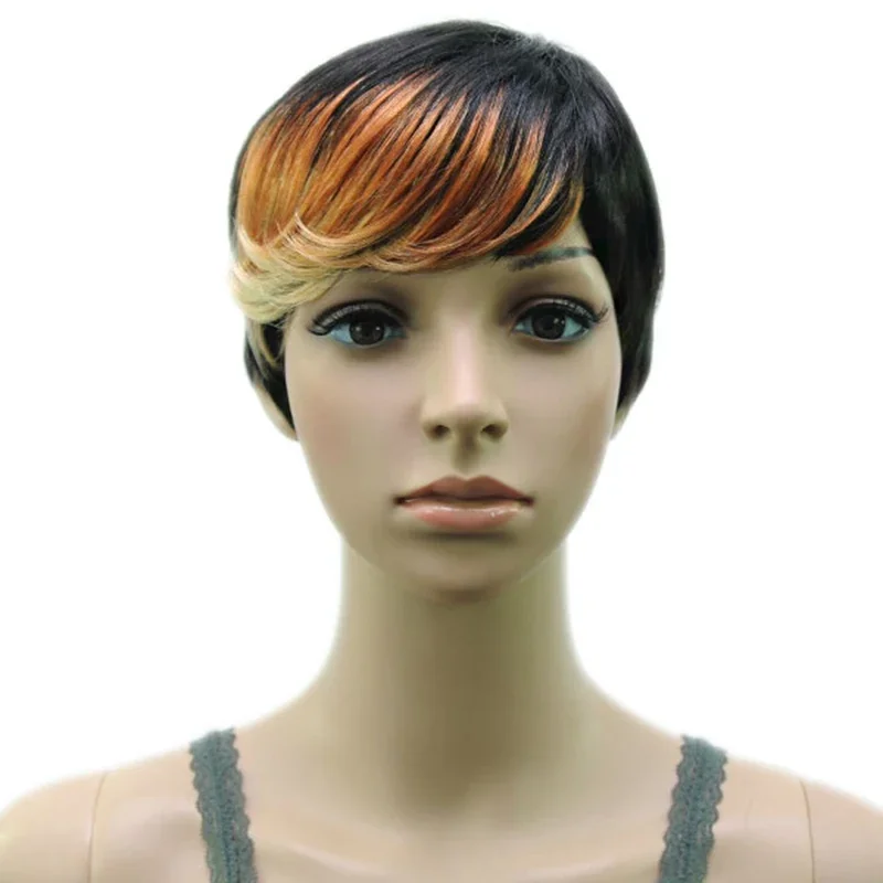 Фото Парик HAIRJOY из синтетических волос, прямые короткие парики для афроамериканских женщин №4