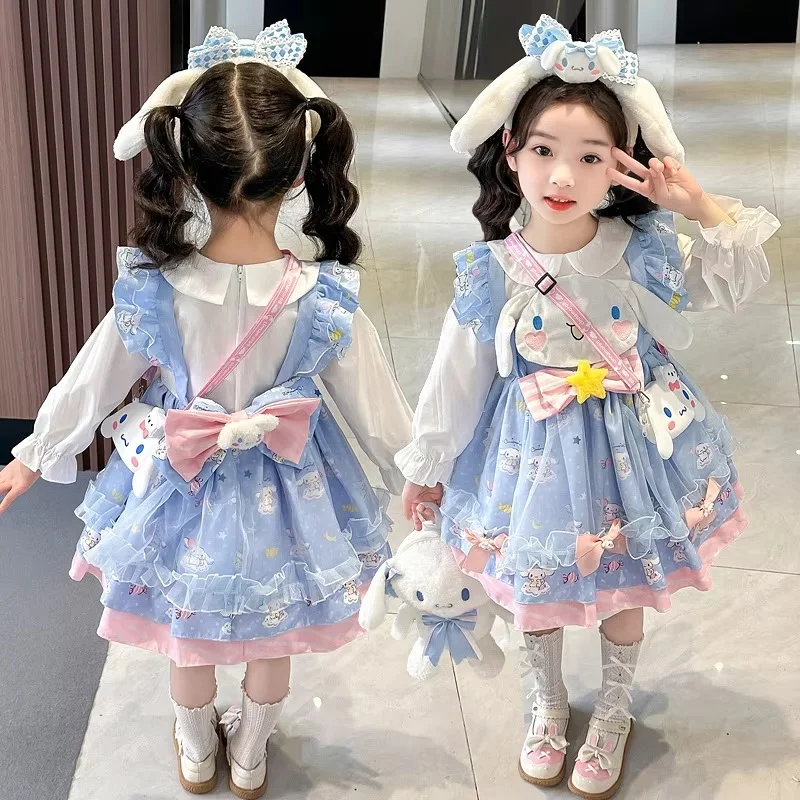 Новинка 2024, популярное периферийное платье Sanrio с персонажем Melody Cinnamoroll, платье принцессы для девочек, костюм на Хэллоуин, кавайный подарок для девочек
