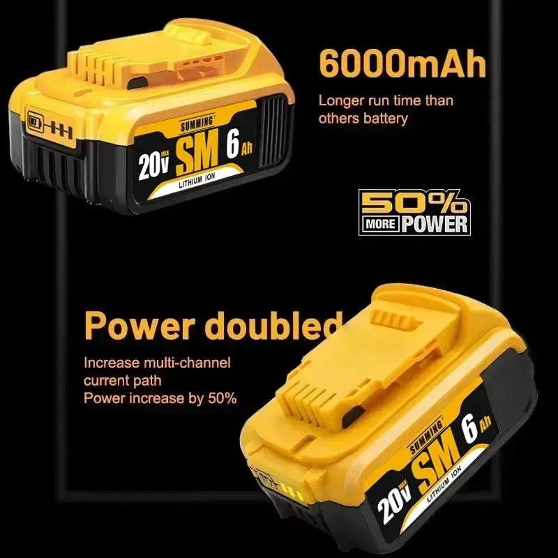 Литий-ионный аккумулятор 20 В, 6,0 Ач MAX  может заменить аккумулятор Dewalt 1820 В.  подходит для инструмента Dewalt DCF850DCD796  DCF922 (art.: 3920d1d1674ac) - 3920d1d1674ac