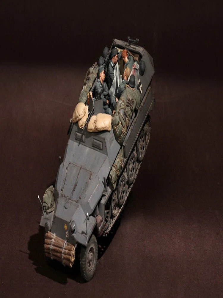 Разобранная фигурка солдатика гренадиера 1/35 шт. (6 фигурок) (без машины), набор из смолы, миниатюрная модель, Неокрашенная