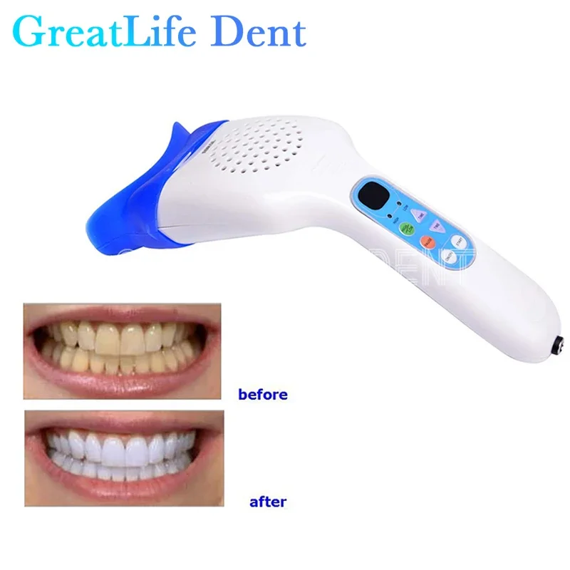 GreatLife Dent 10 светодиодов 3-цветный стоматологический ручной тип портативный ускоритель для отбеливания зубов мини-стоматологическая лампа для отбеливания зубов