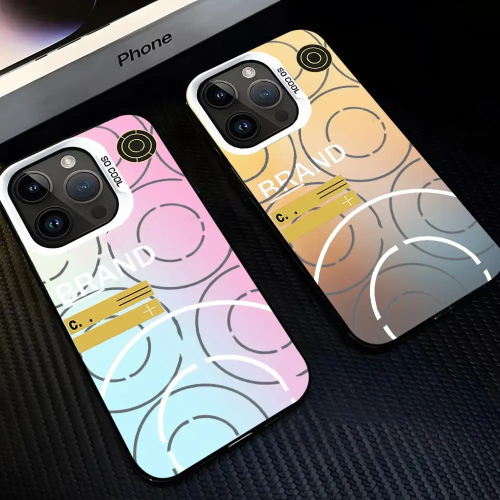 Фото Чехол для телефона с градиентом IMD Colorful Silver Подходит для iPhone 17, 16, 15, 14, 13, 12, 11 Pro Maxcool Y-ISLANDES Love A-STONEES №2
