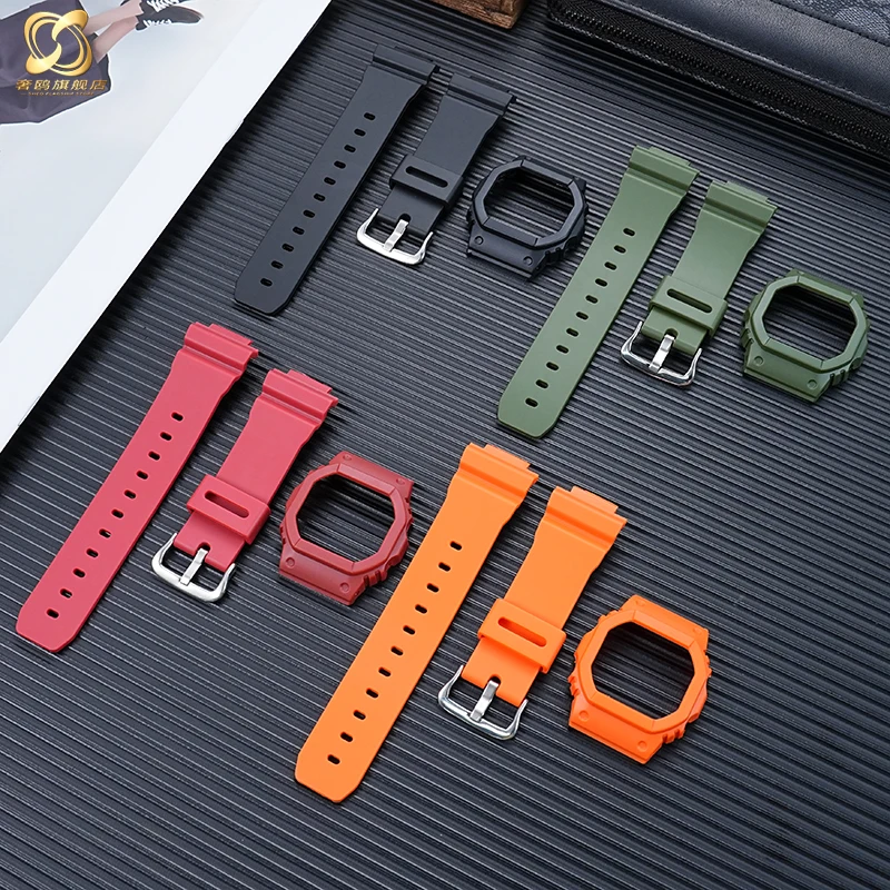 Фото Прозрачный резиновый ремешок для Casio G-SHOCK DW-5030/GLX-5600/GW-M5610, спортивный водонепроницаемый сменный ремешок из ТПУ, чехол для часов №3