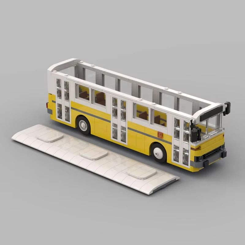 Фото MOC City Car Западный побережье City Bus 1976 Icarus 260 City Bus Модель автомобиля в сборе Строительные блоки Игрушка Детский праздничный подарок №4
