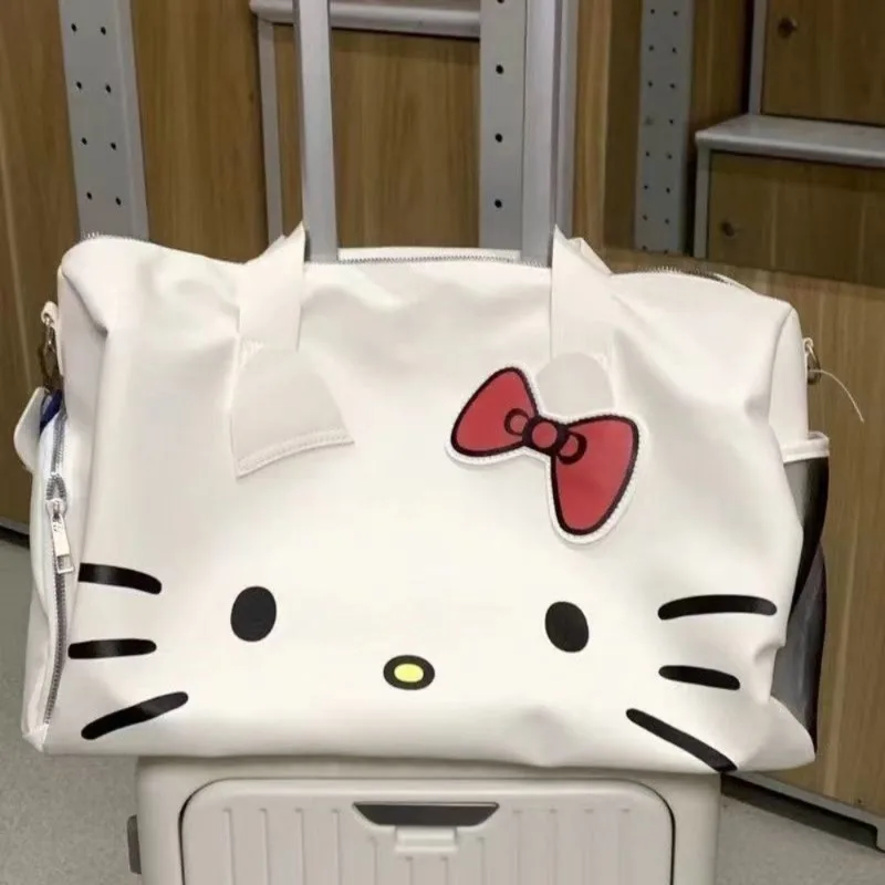 Фото Xiuya Hello Kitty сумка на плечо для женщин, милая модная большая вместительная сумка-тоут с героями мультфильмов, дорожная винтажная сумка из искусственной кожи Kawaii №2