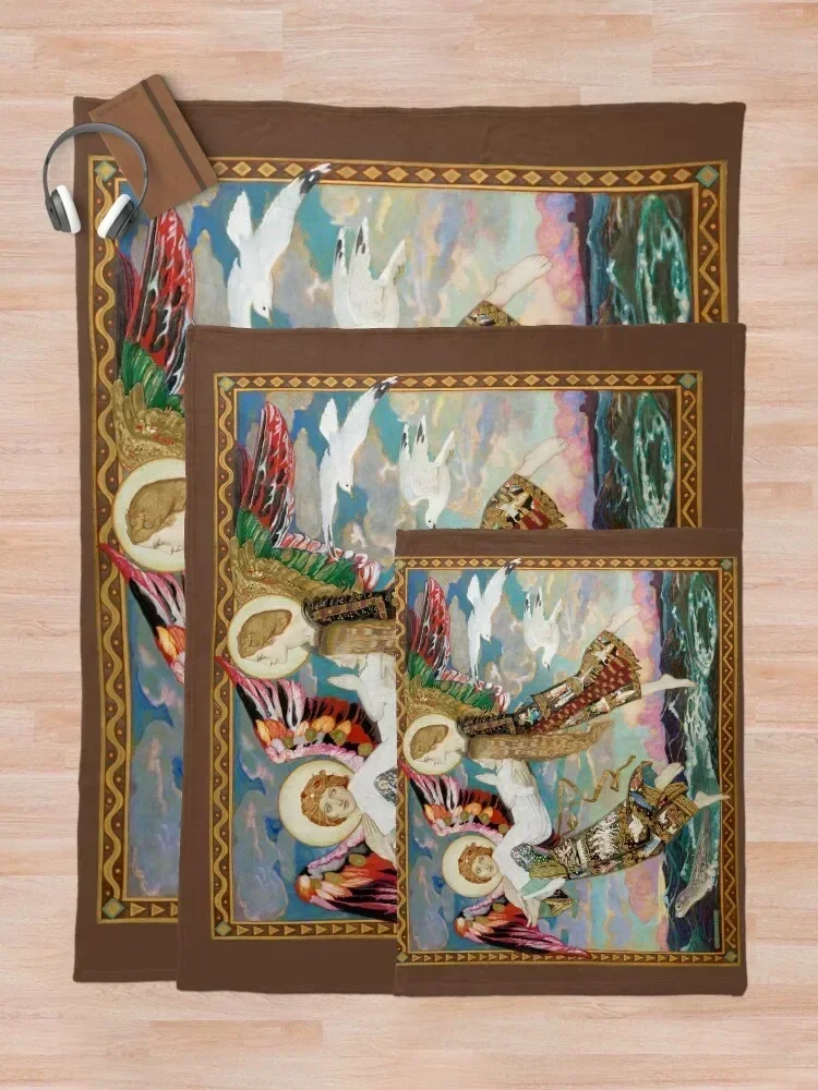 Фото Одеяло Saint Bride Saint Brigid of Kildare John Duncan, роскошные брендовые украшения, дорожные одеяла для волос №5