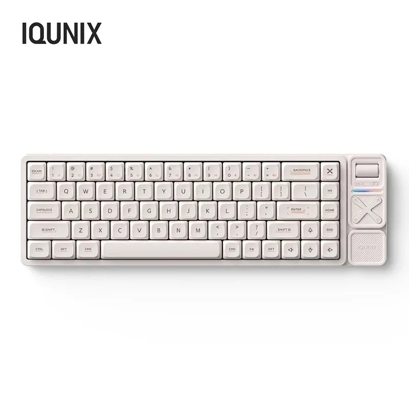 IQUNIX MG65 Pro Беспроводная Bluetooth Механическая клавиатура Низкая ось Горячая замена RGB Алюминиевый сплав Клавиатура с ЧПУ ПК Аксессуары для геймеров (art.: 3920ce69bde58) - 3920ce69bde58