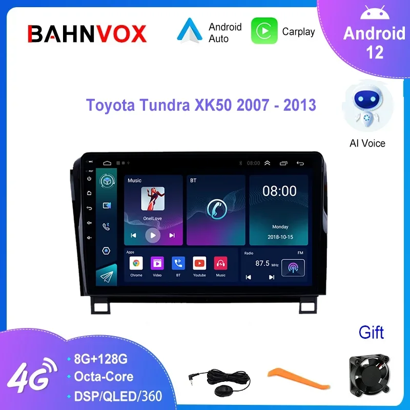 Фото Автомагнитола 10,1 дюймов, Android 12,0, для Toyota Tundra Sequoia 2007-2018, GPS-навигация, Carplay, мультимедийный видеоплеер, стерео, головное устройство №1