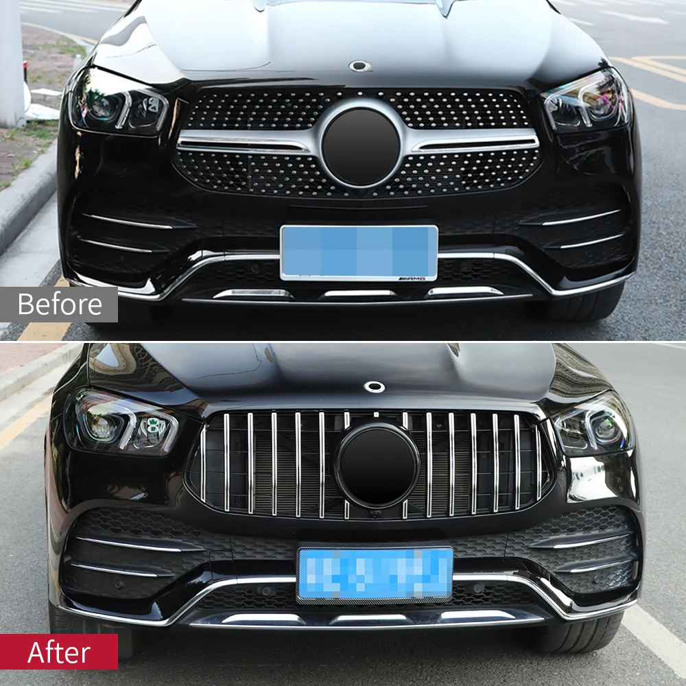 Фото Сменная сетка для Mercedes gle w167 gle 2020 gle 350/amg 450 500e, аксессуары для внешнего декора №4