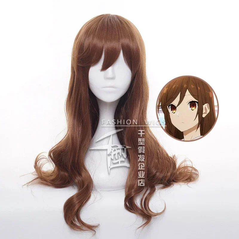 Hori Kyoko Kyouko Коричневый Длинный Вьющийся Парик Косплей Костюм Термостойкие Синтетические Волосы Hori-san to Miyamura-kun Horimiya Парики