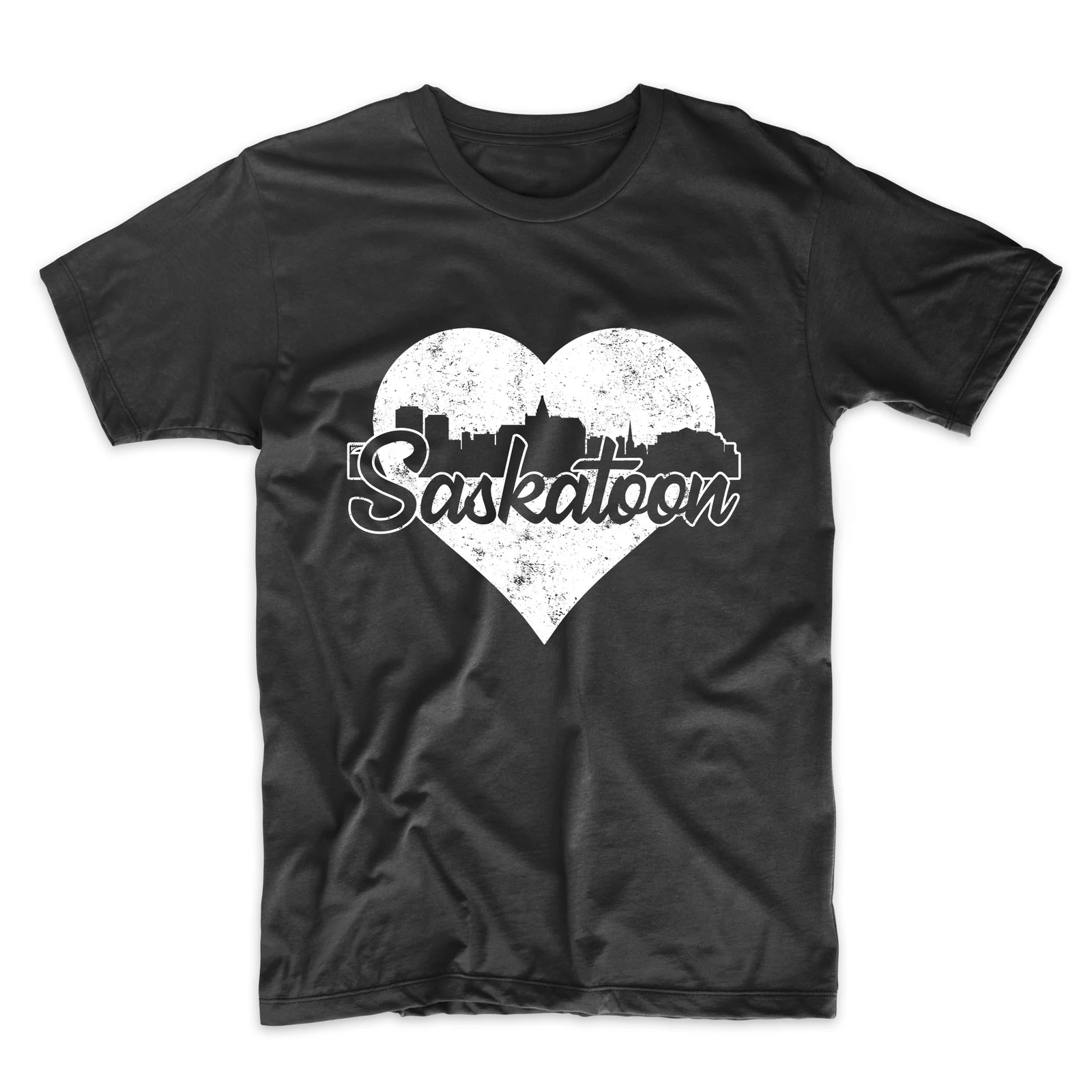 Мужская рубашка Saskatoon-футболка Retro Saskatoon Saskatchewan Canada Skyline Heart.