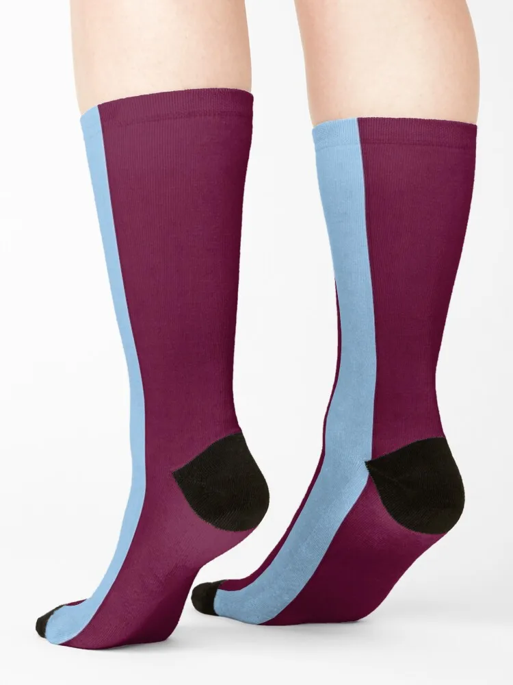 Фото Aston Villa Retro 2000, бордовые и синие домашние полосатые носки, обувь, лоты женских носков, мужские №4