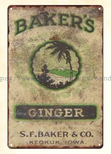 1930s ginger SF bakcompany SPICE KEOKUK IOWA металлический жестяной знак национальный парк