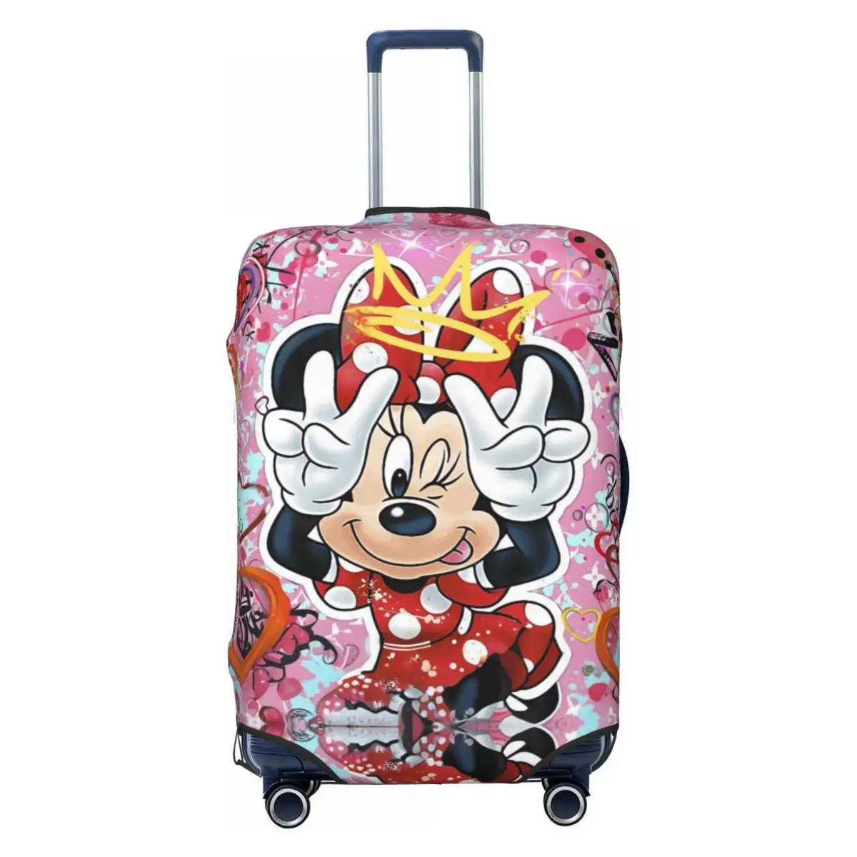 Дорожный чехол для багажа с граффити Minine Mouse, моющийся классический чехол для чемодана с мультяшным фильмом, подходит для 18-32 дюймов Аксессуары для путешествий