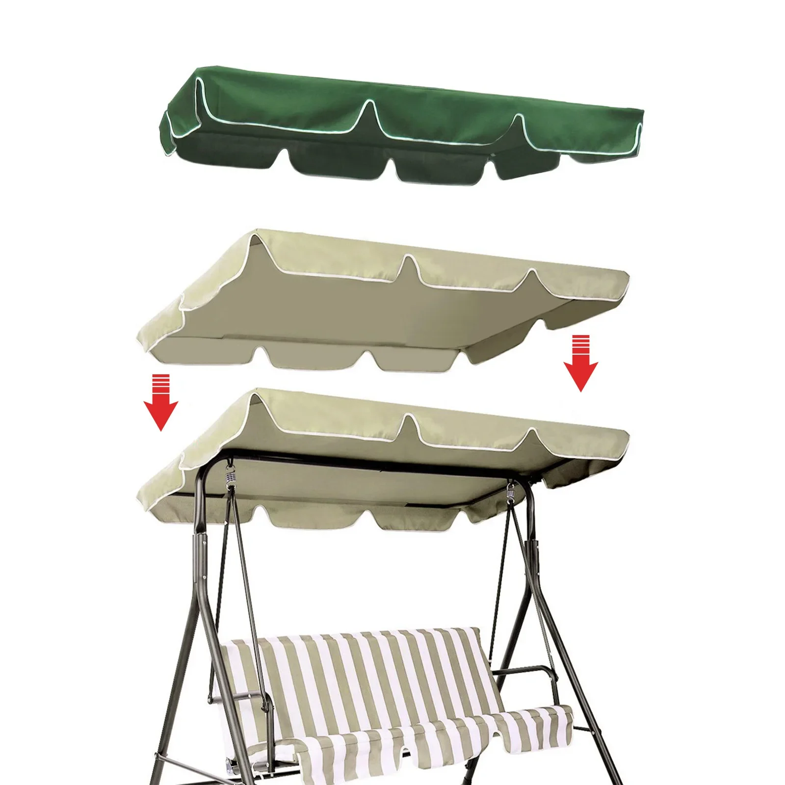 Сменный навес на крышу для SwingSeat, 2 или 3-местная садовая трапеция, чехол на кресло-качалка, защита от солнца, крышка на крышу качелей