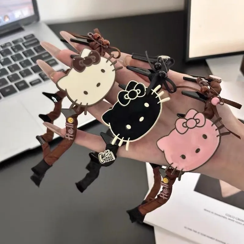 KawaiiHello Kitty повязка на голову высокая повязка на голову с зубами волнистая повязка на голову женская заколка для мытья лица нажатие аксессуары для волос оптом