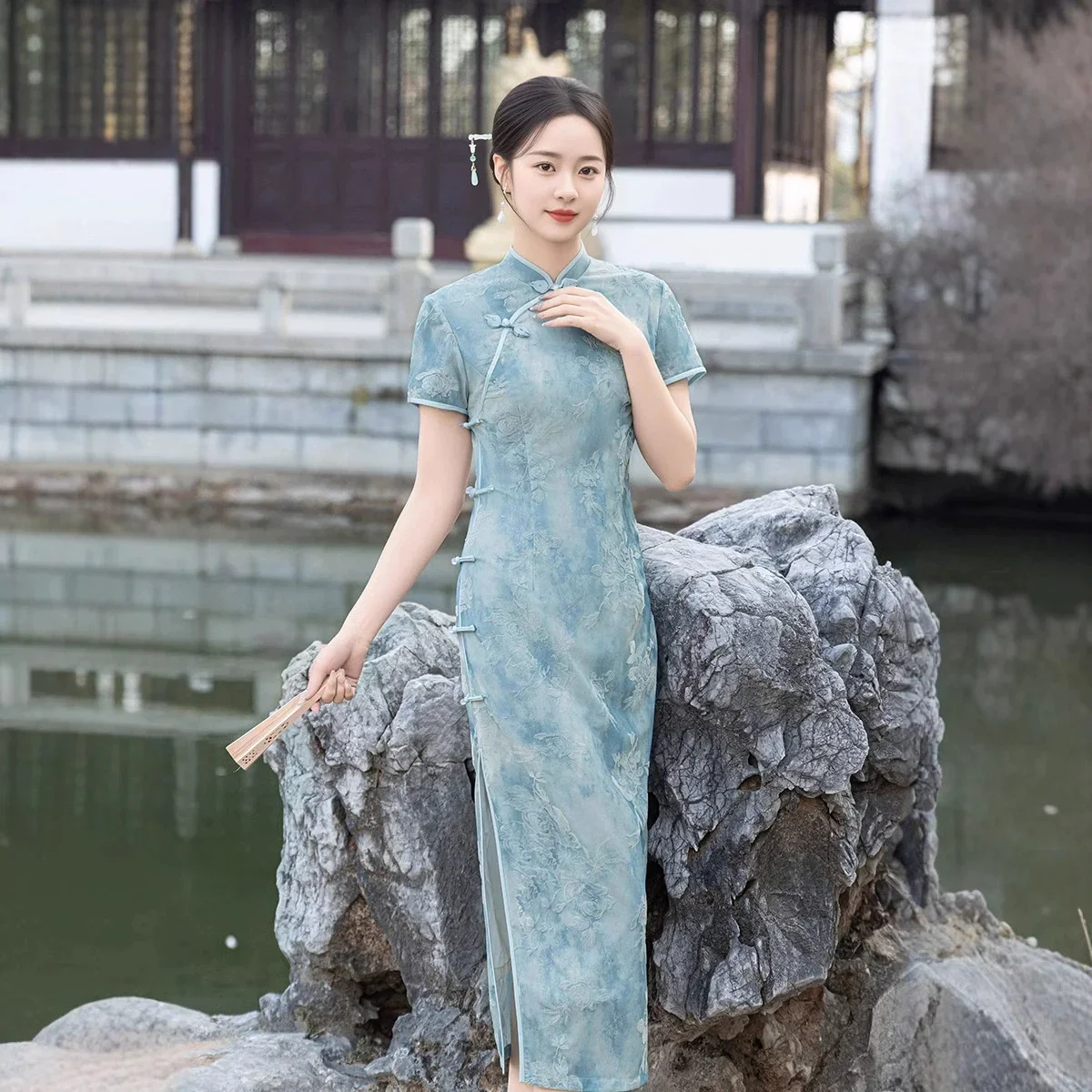 Qipao 2025 новое улучшенное молодежное стильное элитное новое китайское летнее атласное платье в китайском стиле для женщин Cheongsam